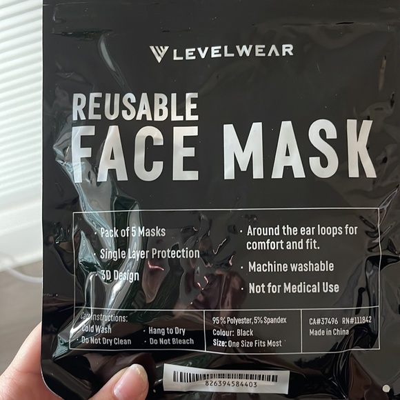 Level wear Pack of 5 face masks - Picture 2 of 2